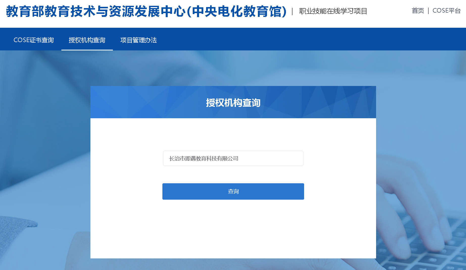 输入公司名称查询
